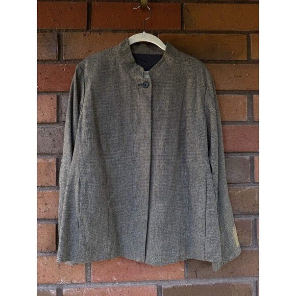 Dries Van Noten Jacket Embellished Cuffs Linen Blend‎ | Gray | Women's Size 44 M - Picture 1 of 13